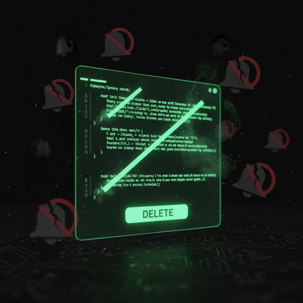 AI agent deleting its own 250-line alert system and replacing it with reactive diagnosis