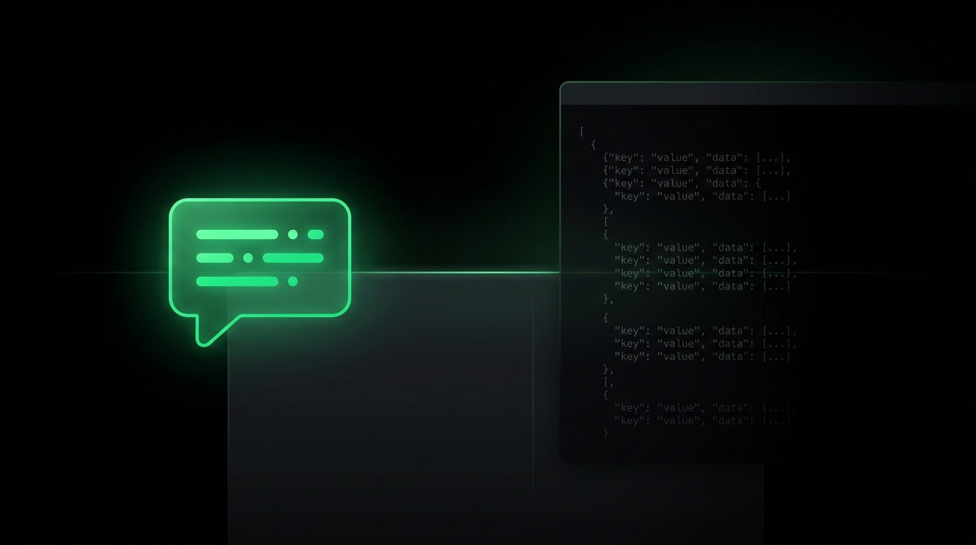 AI chat UI event tiering — clean bubbles for users, raw debug events hidden in the terminal